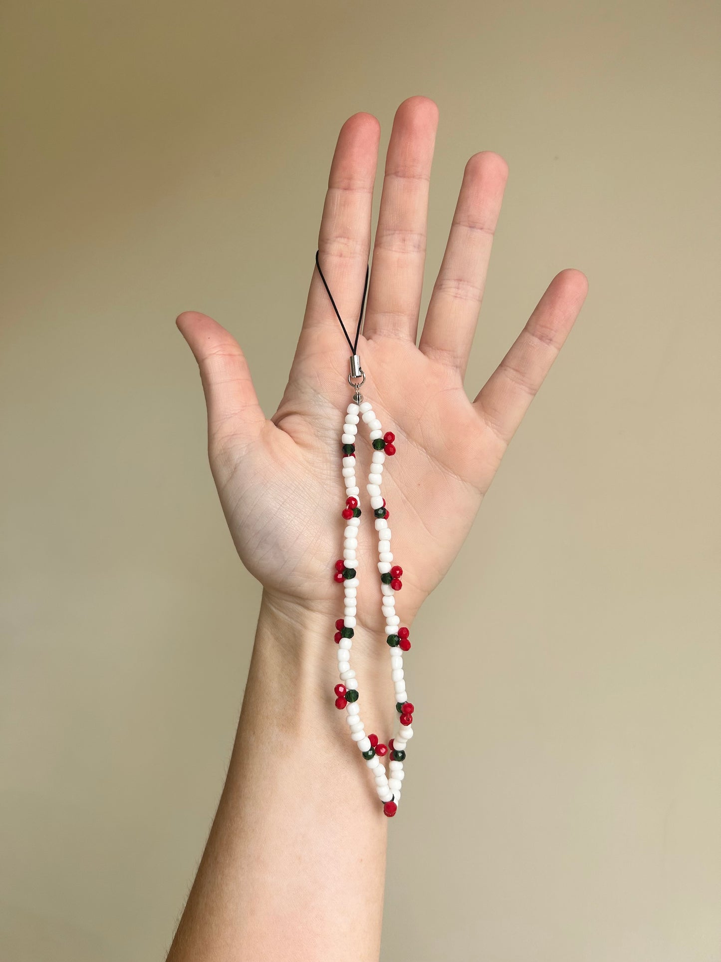 Cherry Beaded Phone Charm